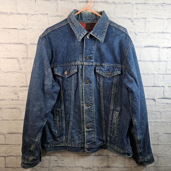 Plain Pockets Other - Vintage Plain Pockets Men's Denim Trucker Jacket Sz LXT USA Made Vtg